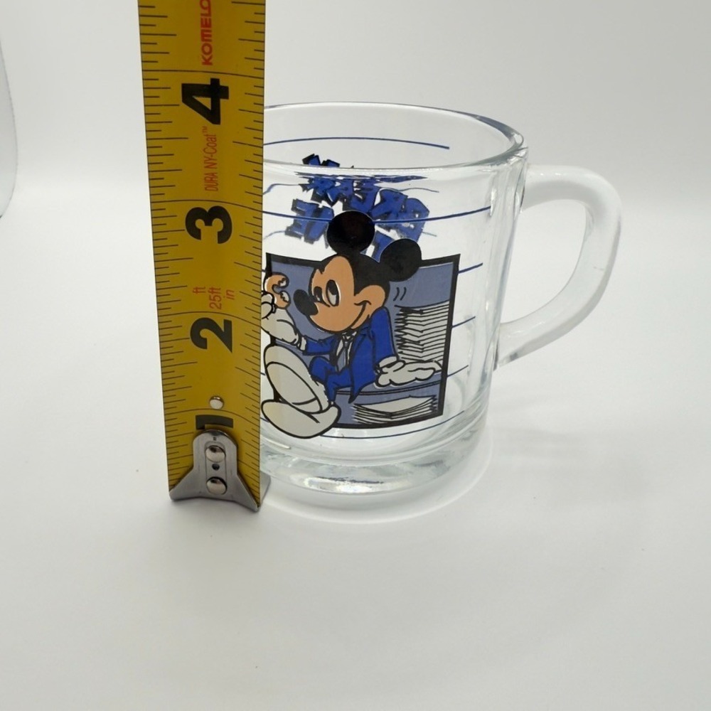 Vintage Disney Mickey Mouse Break Time Glass Mug Anchor Hocking USA - Picture 8 of 9